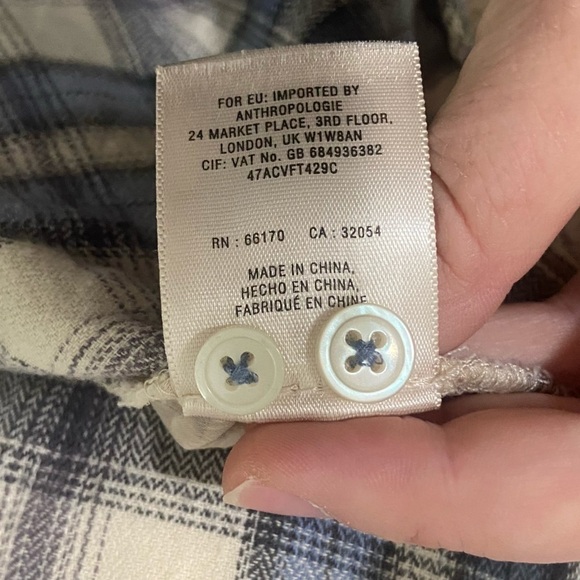 Anthropologie Holding Horses women's S mixed media flannel with ruffle back EUC - Picture 8 of 9